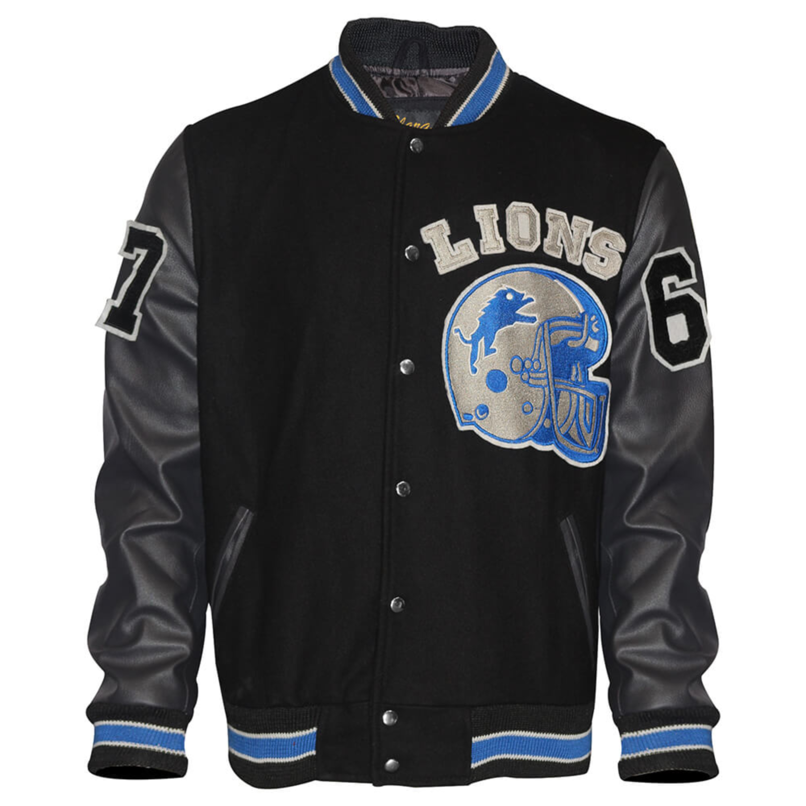 Men's Black Lions Varsity Letterman Jacket - Coats & Jackets