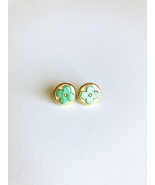 Malachite Moonflower Earrings  - $35.00