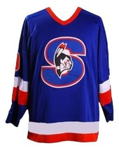 Any Name Number Springfield Indians Retro Hockey Jersey Royal Blue Any Size image 1