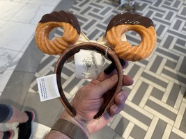Disney Parks Minnie Mouse Ears Chocolate Donut Headband NEW image 3