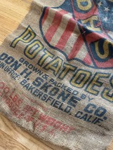 Vintage Burlap Sack - DHS California Potatoes 100# image 2