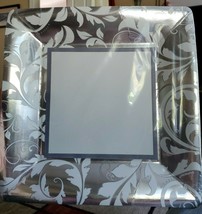 Silver Elegant Scroll 8 ct Square Dinner Plates - Large 10 1/4" Anniversary, etc - $4.99