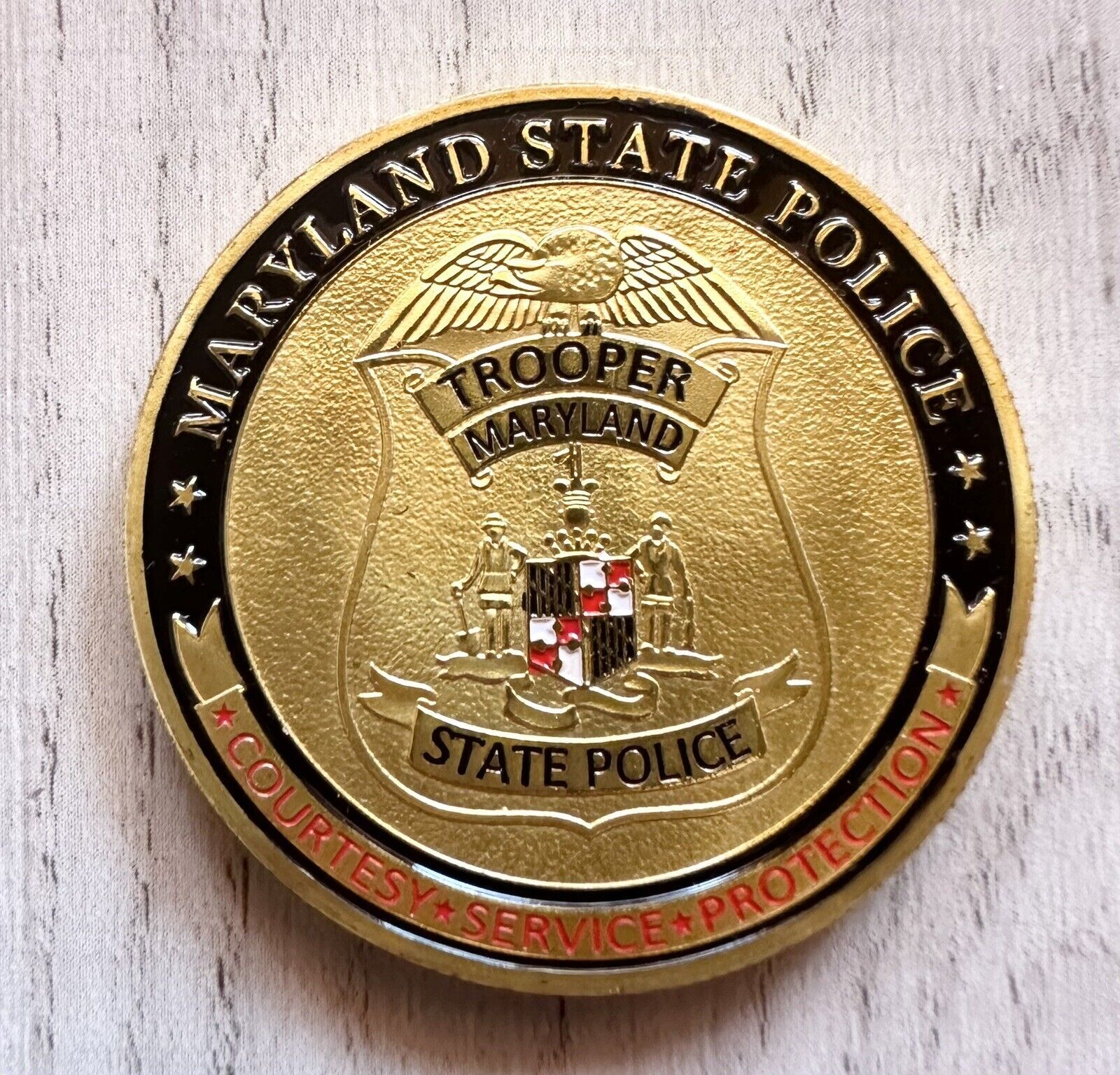 MARYLAND STATE POLICE Challenge Coin with special velvet case - Current ...