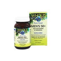 Whole Earth & Sea Men's 50+ Multivitamin & Mineral, Raw, Whole Food Nutrition, 6 - $30.07