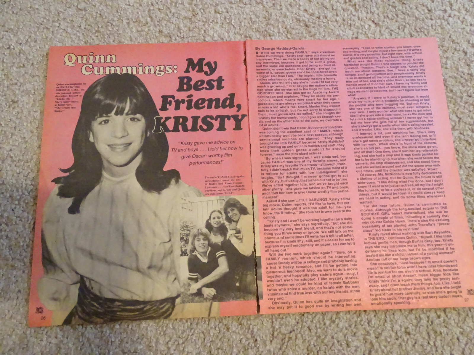 Kristy McNichol, Full Page Vintage Clipping