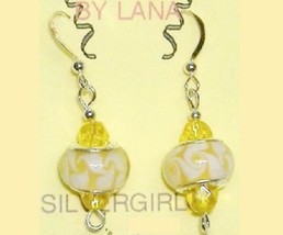 Colors European Style SS Crystal Drop/Dangle Earrings Yellow or Pink &amp; G... - $18.00