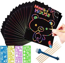 pigipigi Scratch Paper Art for Kids - 60 Pcs Magic Rainbow Scratch