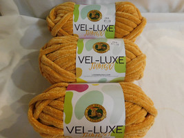 Lion Brand Vel Luxe Jumbo Mineral Yellow Lot of 3 Dye lot 67209 - $18.99
