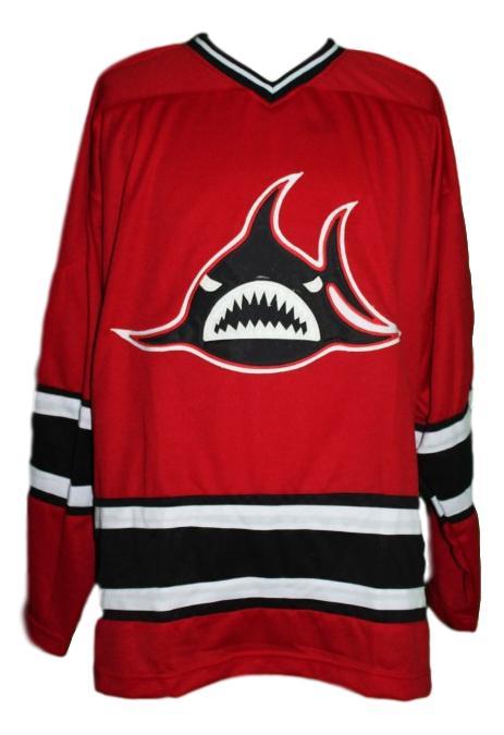 Veneruzzo  2 custom los angeles sharks retro hockey jersey red   1