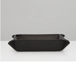 WOLF Blake Leather Coin Travel Tray Black-Grey 305702 - $48.95