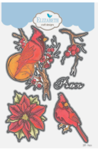 Peace Stamp & Die Set Cardinal  Elizabeth Craft Designs CLEARANCE