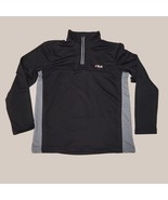FILA Men Activewear Top Fleece light weight size M zip mock neck  black ... - $29.05