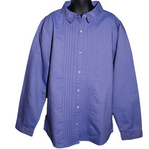 Lands End Uniform Girls Size 14, Long Sleeve Button Pintuck Blouse, French Blue - $17.99