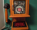 COCA-COLA Nostalgic Wall Hanging Push Phone Retro Telephone Vintage Wooden - £274.69 GBP
