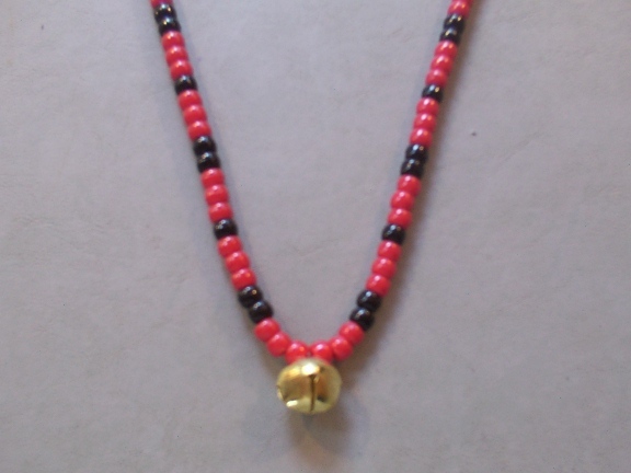 Primary image for CHECKERS ~ HORSE RHYTHM BEADS ~ Red and Black ~ Size 54 inches