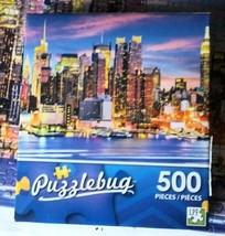 New York at Dusk Puzzlebug 500 pc Puzzle Waterfront Chrysler Building - $5.94