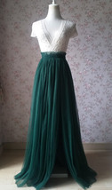 Sage Green Side Slit Tulle Skirt Plus Size Sage Green Bridesmaid Tulle Skirt image 12