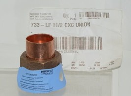 Nibco 733LF 1-1/2 Inch C x C Cast Bronze Union Lead Free Copper Fitting image 1