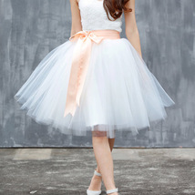Light Blue Tulle Tutu Skirt 6-Layered Party Puffy Tulle Skirt Plus Size image 4