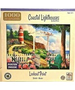 Coastal Lighthouses LOOKOUT POINT by HENRY PETERSEN 1000 Piece Jigsaw Pu... - $5.94