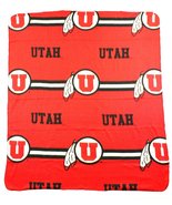 NCAA Utah Utes 3-Bar Style Fleece Throw, 50-inch by 60-inch - $19.88