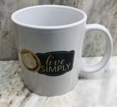 Coffee Mug Cup Oversized 12oz 4 1/4”x3 1/2” Live Simply”-NEW-SHIP24H - $24.63