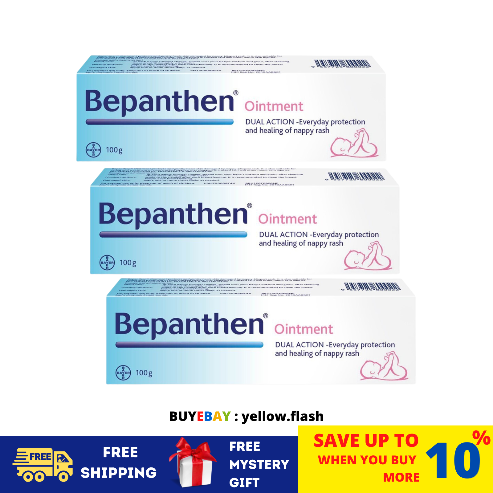 3 X Bepanthen Pommade Double Action Pour and 50 similar items