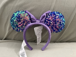 Disney Parks Purple Bow Multicolor Sequin Minnie Mouse Ears Headband NEW RARE image 2