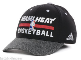 Miami Heat Adidas NBA Basketball Practice Stretch Fit Cap Hat S/M - $19.90