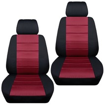 Front set car seat covers fits 2007-2019 Honda Fit    black and burgundy - $67.89
