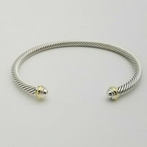 Previously Owned   David Yurman 4mm Classic Cable &amp; Gold Dome Bangle Bra... - $215.00