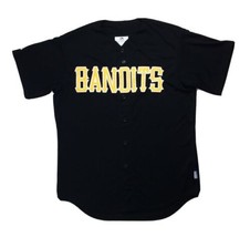 Majestic Bandits Cool Base Pro Full Button Baseball Jersey Men&#39;s L Black... - $35.64