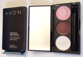 Avon Triple Threat Cream Eye Shadow Playful tones 3 pink shades NIB Retired - $9.83
