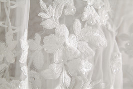 Wedding Long Sleeve Lace Crop Top Women White Floral Crop Lace Shirts Plus Size image 4