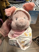 Disney Parks Baby Piglet in a Hoodie Pouch Blanket Plush Doll New