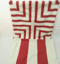 Pottery Barn Stripe Red Cream Cotton 2-PC 20-inch Square Pillow Covers - $60.00