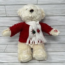 Hallmark Jingle Bear Musical Plush Red Sweater White Scarf with Bells Ch... - $17.80