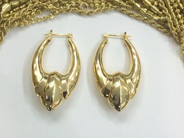 14k Gold Overlay Hoop Earrings #a3 - $22.99
