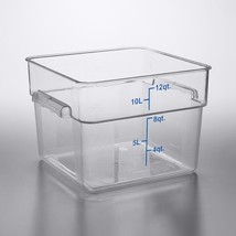 Vigor 12 Qt. Clear Round Polycarbonate Food Storage Container and