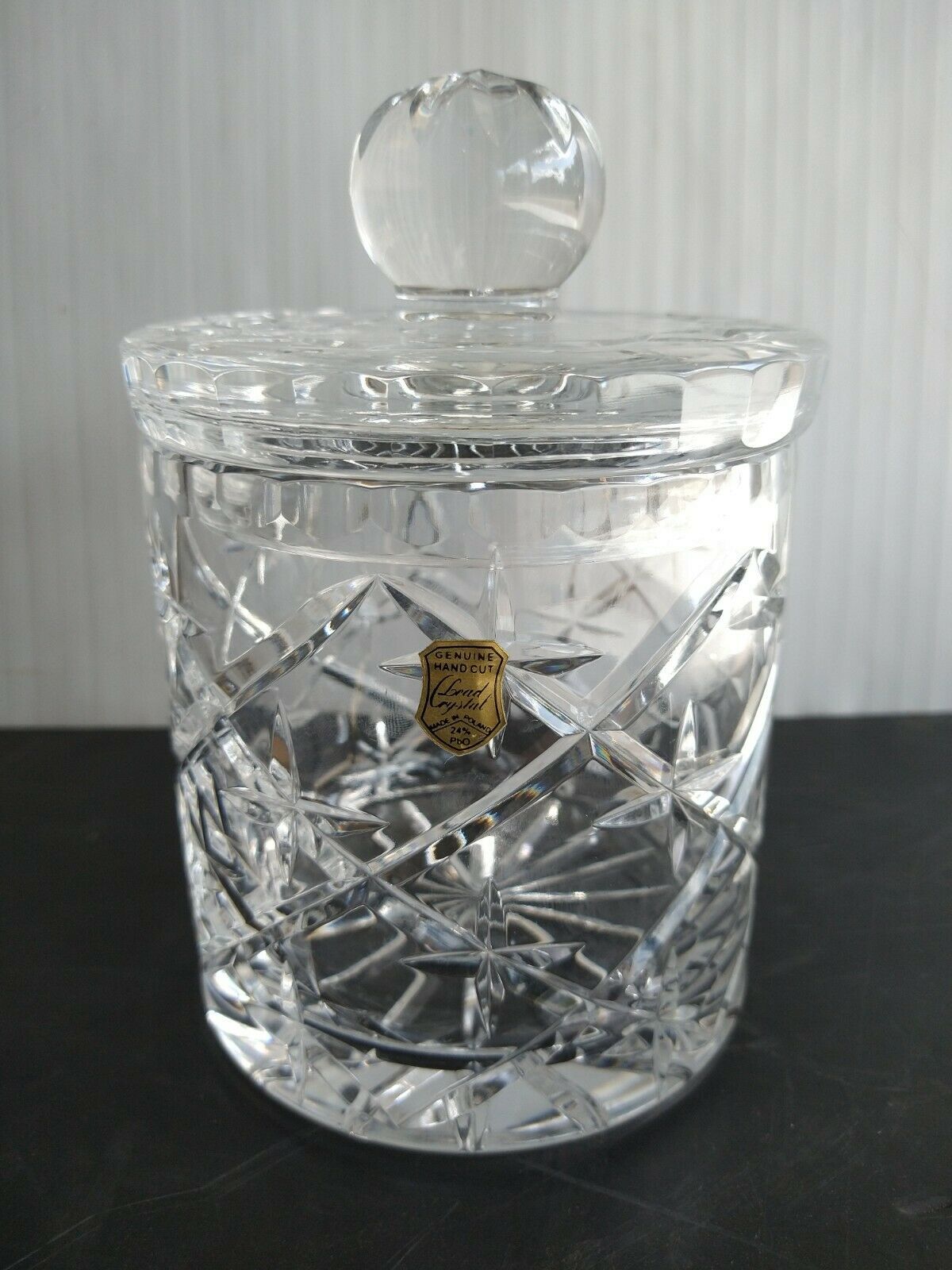 Vintage French Cristal D'arques Glass Ice Bucket / Barware / Ice Cube Bucket  