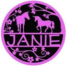 Personalized Unicorns with vine name plaque wall hanging sign – Customiz... - $20.00