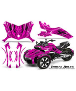 CAN-AM BRP SPYDER F3 GRAPHICS KIT CREATORX DECALS TRIBAL BOLTS PINK - $387.95