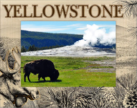Yellowstone National Park with Moose Laser Engraved Wood Picture Frame (4 x 6)  - $29.99