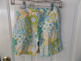 Lands End Floral Print Walking Shorts W/Adjustable Waist Size 10 Girl's EUC - $16.00
