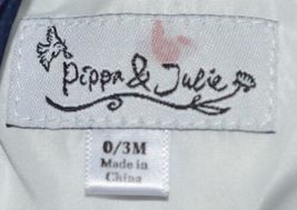 Pippa Julie Navy White Flowered Dress Bloomer Set 0 3 Month image 3