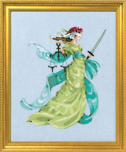 MD160 &quot;Lady Justice&quot; Mirabilia  Chart With Embellishment and kreinik - $32.66