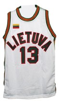 Sarunas Marciulionis Custom Lietuva Lithuania Basketball Jersey White Any Size image 5