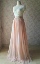 Blush Pink Full Long Tulle Skirt Plus Size Blush Wedding Tulle Skirt Bridesmaid image 3