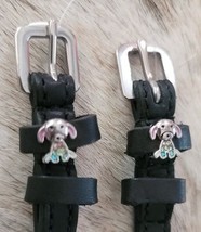 Puppy Dog Bling Charm Leather English Spur Straps Adult Black image 1