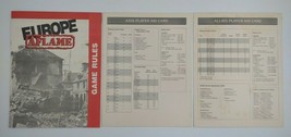 TSR Wargame Europe Aflame Parts Manual Game Rules Aid Card No Game - $17.91